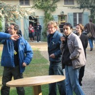 Adam Somner, Ali Cherkaoui and Jérôme Borenstein on the set of MUNICH ...