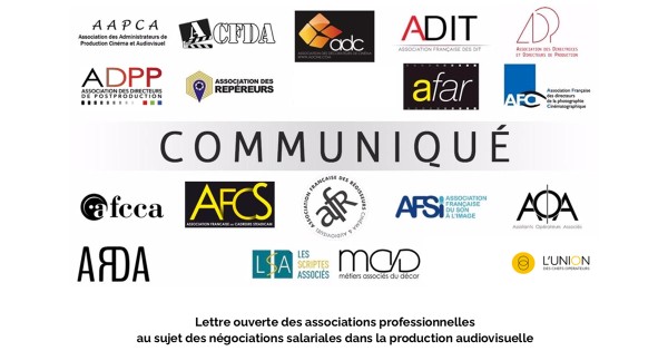 Lettre ouverte des associations professionnelles au sujet des négociations salariales dans la production audiovisuelle